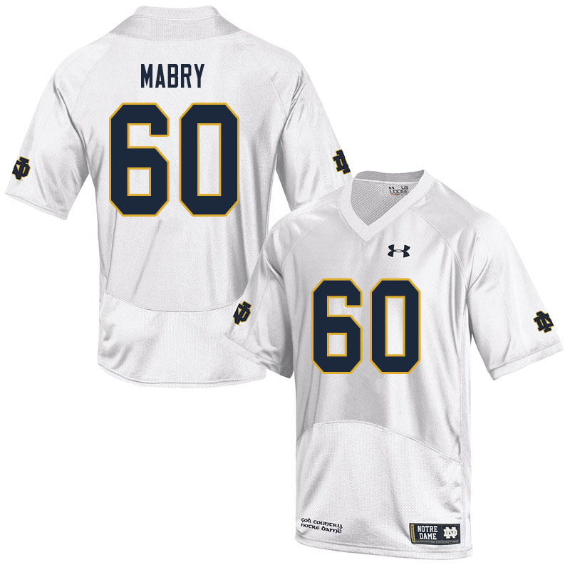 Men #60 Cole Mabry Notre Dame Fighting Irish College Football Jerseys Sale-White